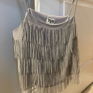 Fringe Grey Top